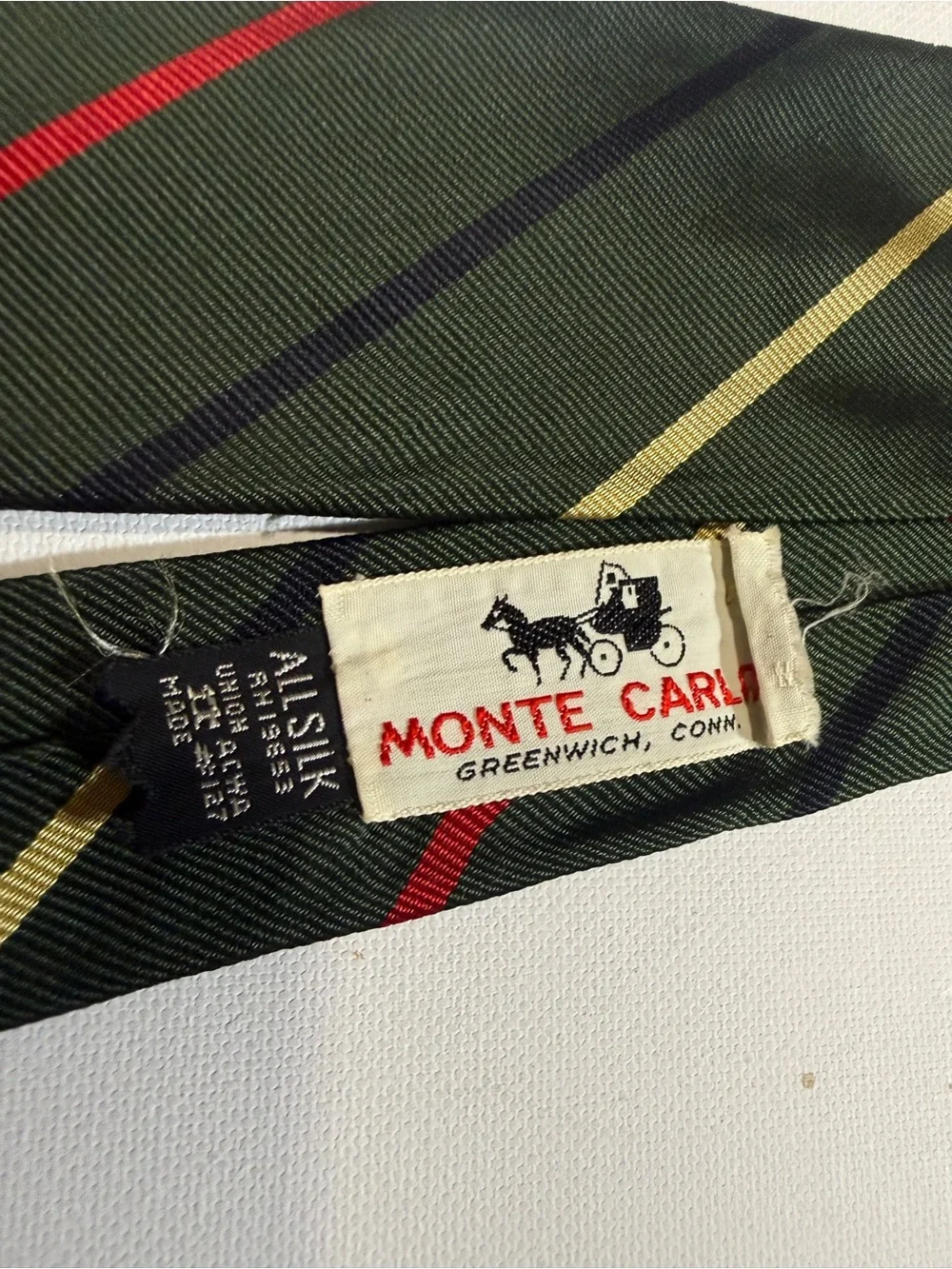 Men's Green Striped Silk Tie